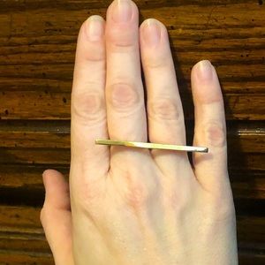 Brass and Sterling Modern Bar style fashion ring